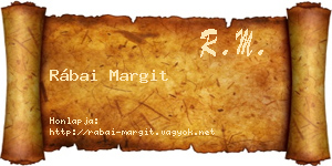 Rábai Margit névjegykártya